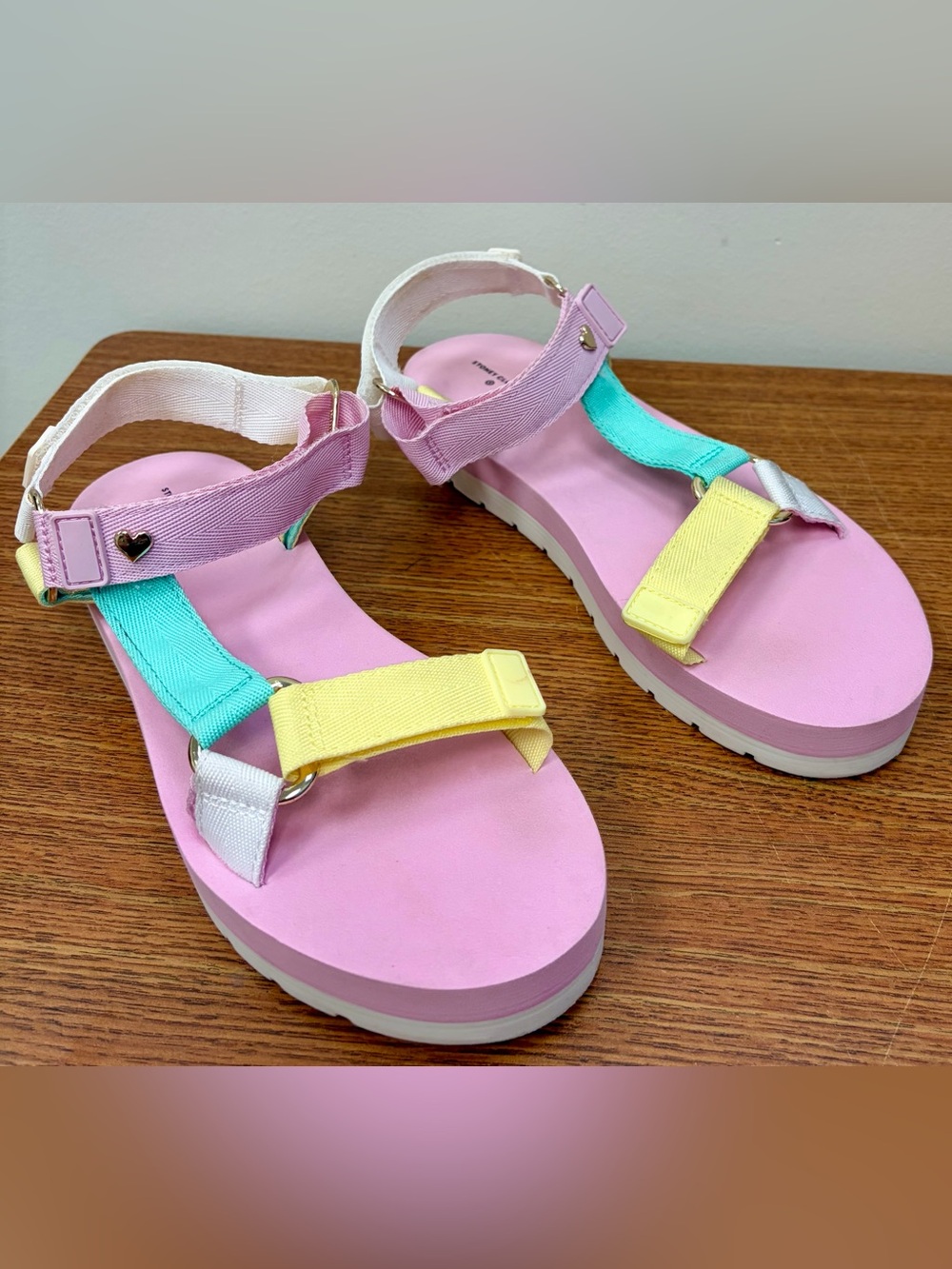 Stoney Clover Lane x Target collab sport sandals pink & pastels platform size 10